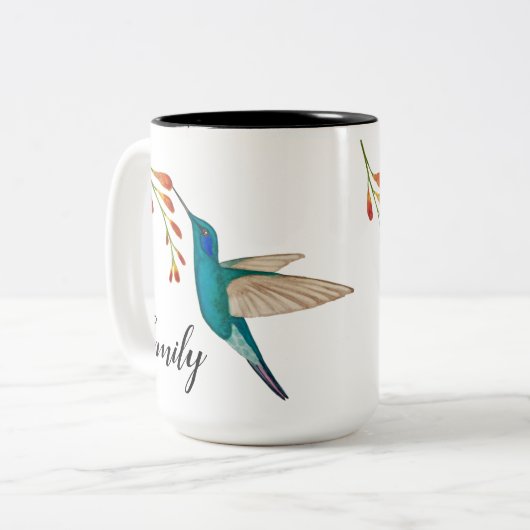 Custom Hummingbirds Two-Tone-Kaffee-Tasse Zweifarbige Tasse (Vorderseite Links)