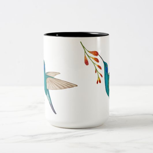Custom Hummingbirds Two-Tone-Kaffee-Tasse Zweifarbige Tasse (Mittel)