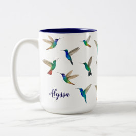 Custom hummingbirds zweifarbige tasse