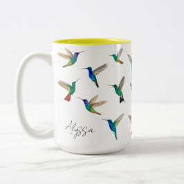 Custom hummingbirds zweifarbige tasse