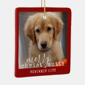 Custom Hund 2 Foto ChristMUTTS Personalisiert Keramikornament (Rechts)