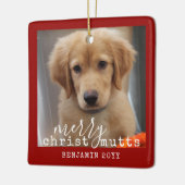 Custom Hund 2 Foto ChristMUTTS Personalisiert Keramikornament (Links)