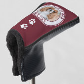 Custom Hund Bester Vater je Red White Foto Golf Headcover (3/4 Vorderseite)