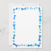 Custom Hund Birthday Blue Paw Print Puppy Pet Foto Einladung (Rückseite)