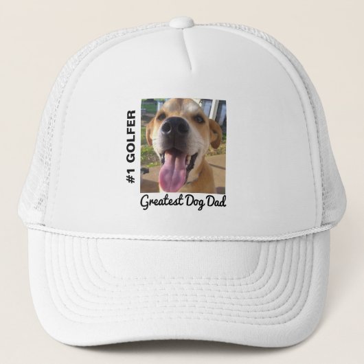 Custom Hund Foto Bester Golfer Truckerkappe (Vorderseite)