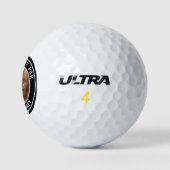 Custom Hund Foto Bester Vater Par Schwarz-weiß Gol Golfball (Logo)