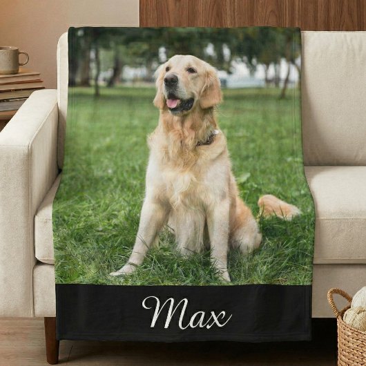 Custom Hund Foto Fleece Blanket