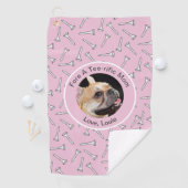 Custom Hund Foto Golfer Geschenk lustige rosa Dame Golfhandtuch (Insitu)