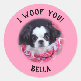 Custom Hund Foto I Woof You Stickers