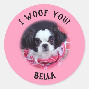 Custom Hund Foto I Woof You Stickers