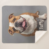 Custom Hund Foto Sherpa Blanket Pet Lover Geschenk Sherpadecke (Vorderseite (Horizontal))