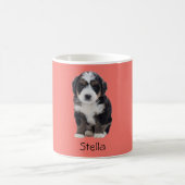 Custom Hund Foto Tasse - Sunset Coral mit Pet Name (Mittel)