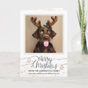 Custom Hund in Antlers Foto Weihnachtsfeiertag Feiertagskarte