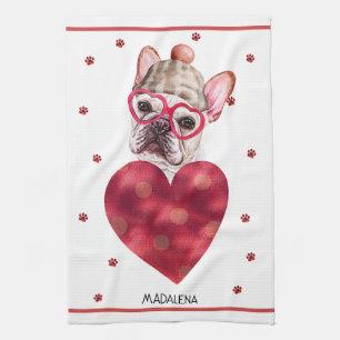Custom Hund Lover Valentine Geschenk Französischer Geschirrtuch