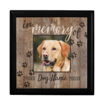 Custom Hund Memorial Rustic Wood Look Urin