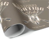 Custom Hunter NAME Deer Trophy Rifjagd Club Geschenkpapier (Rolleneckpunkt)