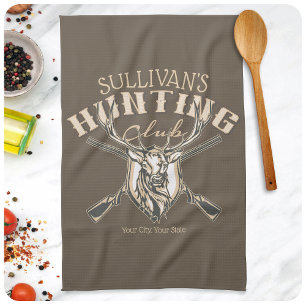 Custom Hunter NAME Deer Trophy Rifjagd Club Geschirrtuch