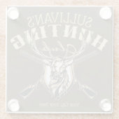 Custom Hunter NAME Deer Trophy Rifjagd Club Glasuntersetzer (Rückseite)