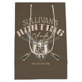 Custom Hunter NAME Deer Trophy Rifjagd Club Mittlere Geschenktüte (Rückseite)