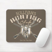 Custom Hunter NAME Deer Trophy Rifjagd Club Mousepad (Mit Mouse)