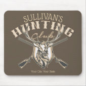 Custom Hunter NAME Deer Trophy Rifjagd Club Mousepad (Vorne)