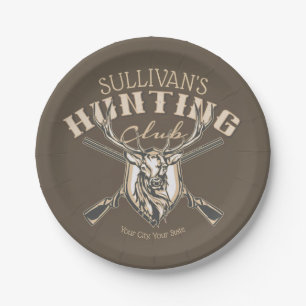 Custom Hunter NAME Deer Trophy Rifjagd Club Pappteller