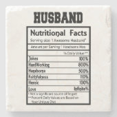 Custom Husband Nutritional Facts Stone Untersetzer (Vorderseite)