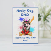 Custom Husky dad Dog Bester Crazy Dog Vater Dankeskarte (Stehend Vorderseite)