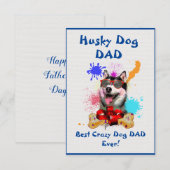 Custom Husky dad Dog Bester Crazy Dog Vater Dankeskarte (Vorne/Hinten)
