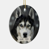 Custom Husky Hund Foto Keramik Ornament (Rechts)