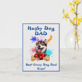 Custom Husky Vater Dog Bester Crazy Dog Vater Digi Karte (Gelbe Blume)