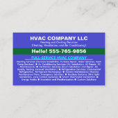 Custom HVAC Company Logo Qr Code | Professional AC Visitenkarte (Rückseite)