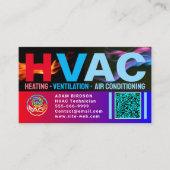 Custom HVAC Company Logo Qr Code | Professional AC Visitenkarte (Vorderseite)