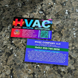 Custom HVAC Company Logo Qr Code | Professional AC Visitenkarte