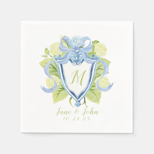 Custom Hydrangea Cocktail Hochzeit Napkins Serviette (Vorderseite)