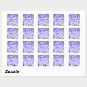 Custom Hydrangea Wedding Blue Lilac Quadratischer Aufkleber (Blatt)