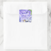 Custom Hydrangea Wedding Blue Lilac Quadratischer Aufkleber (Tasche)