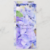 Custom Hydrangea Wedding oder Event Menu Menükarte (Vorne/Hinten)