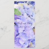 Custom Hydrangea Wedding oder Event Menu Menükarte (Vorderseite)
