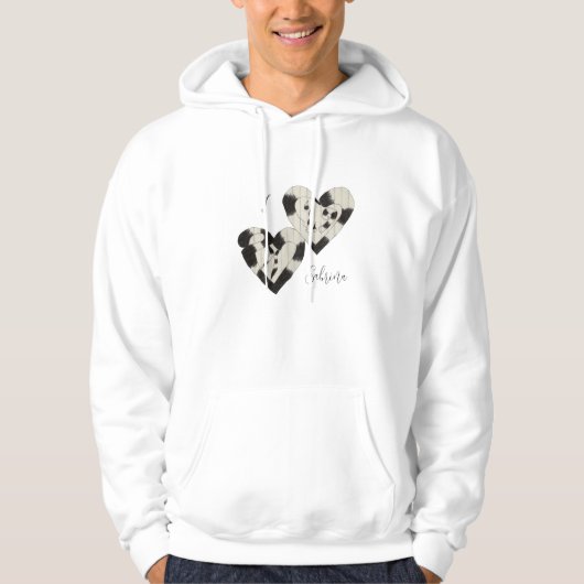 Custom "I am In Liebe" Zwei-Herz-Hoodie Hoodie (Vorderseite)