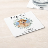 Custom I do Eukalyptus Pet Foto Hund Hochzeit Rechteckiger Pappuntersetzer (angewinkelt)