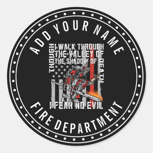 Custom I Feed No Evil Firefighter Crusader Runder Aufkleber (Vorderseite)