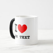 Custom I heart 11oz schwarz-weiß Morphing Tasse (Vorderseite Links)