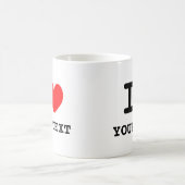 Custom I heart 11oz schwarz-weiß Morphing Tasse (Mittel)