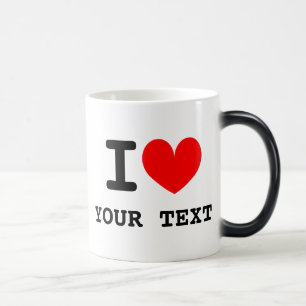 Custom I heart 11oz schwarz-weiß Morphing Tasse