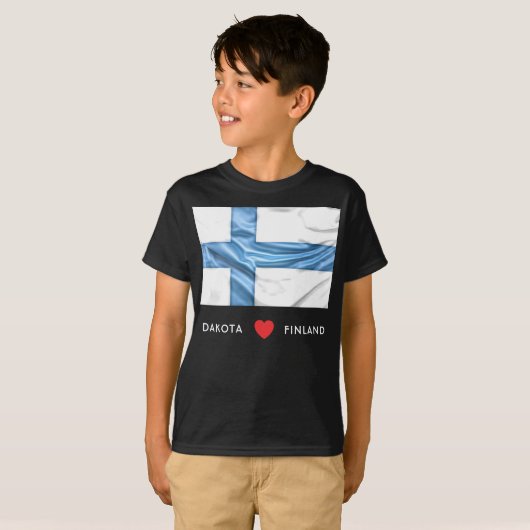 Custom I Heart Flag Finnland T-Shirt (Vorne ganz)