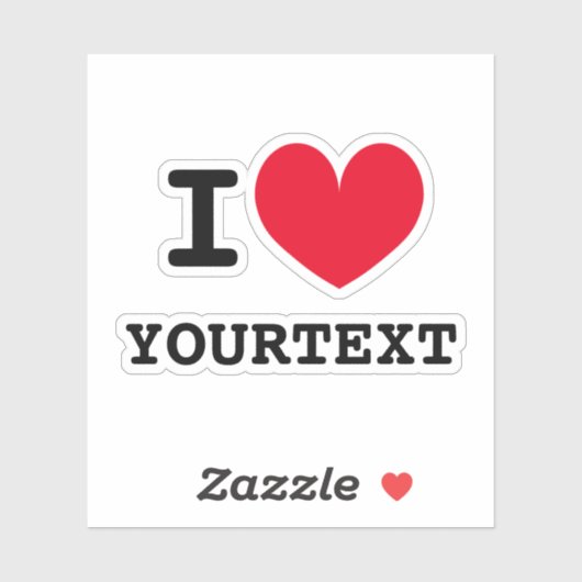 Custom I heart I Liebe Template Vinyl Aufkleber (Blatt)