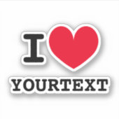 Custom I heart I Liebe Template Vinyl Aufkleber (Vorderseite)