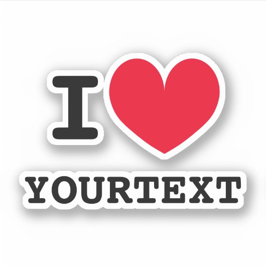Custom I heart I Liebe Template Vinyl Aufkleber (Vorderseite)