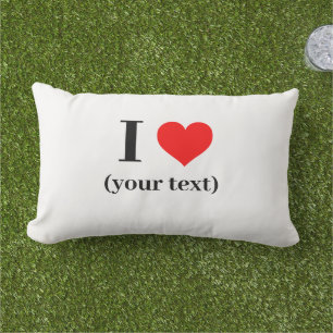 CUSTOM! I Heart Lumbar Pillow 13" x 21" Außenberei Kissen Für Draußen